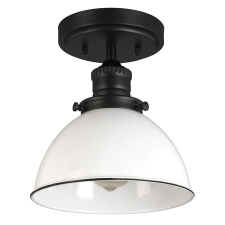 Design House Savannah 1-Light Matte Black Semi-Flush Ceiling Mount 588319